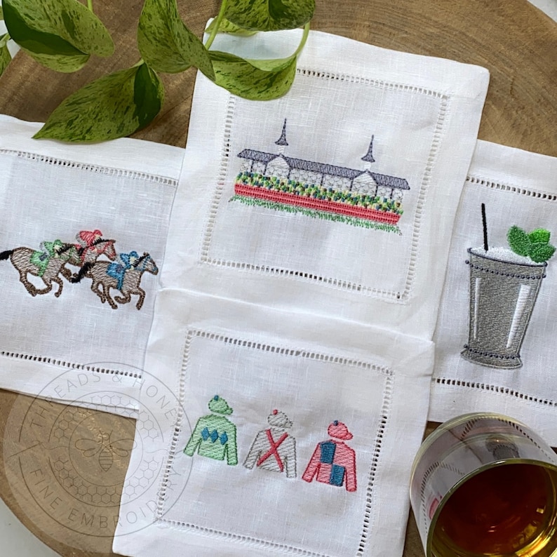 Threads & Honey Kentucky Derby Cocktail Napkins - Thumbnail 5