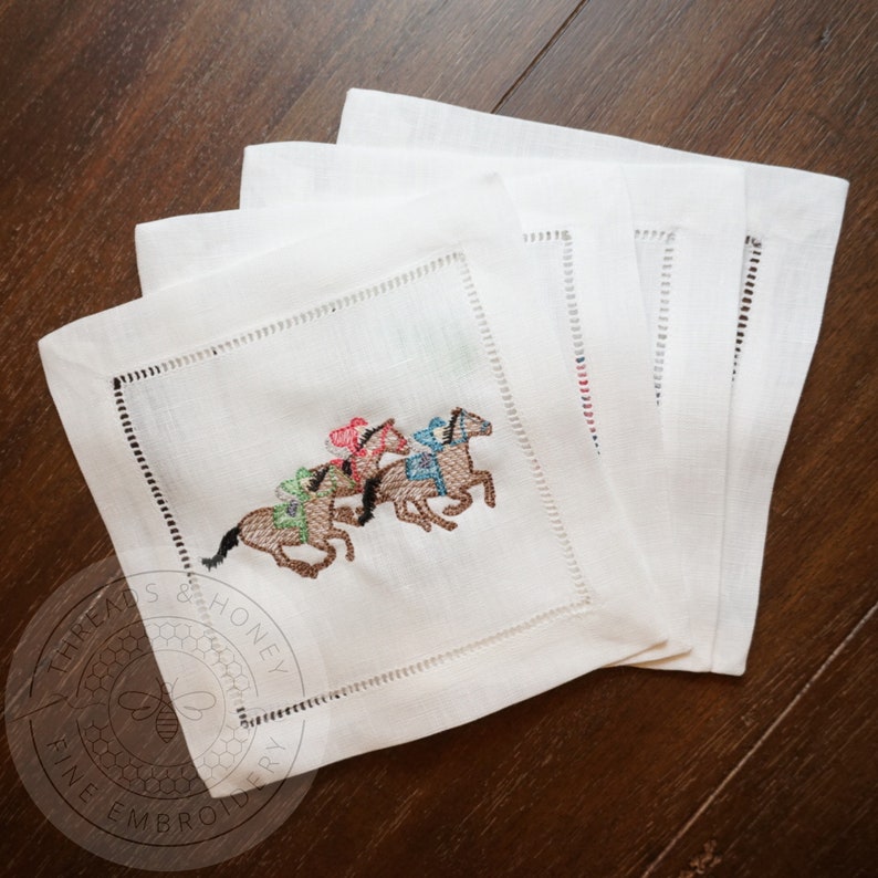 Threads & Honey Kentucky Derby Cocktail Napkins - Thumbnail 3