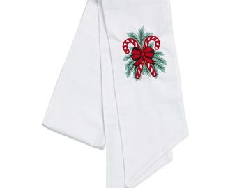 Embroidered Carrollton Candy Cane Wreath Sash