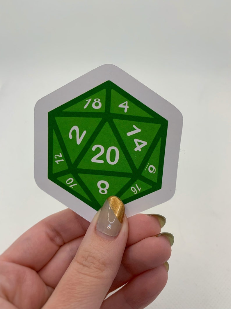 D20 Dice Sticker Dnd Dice Natural 20 Nat20 Sticker Dice Sticker