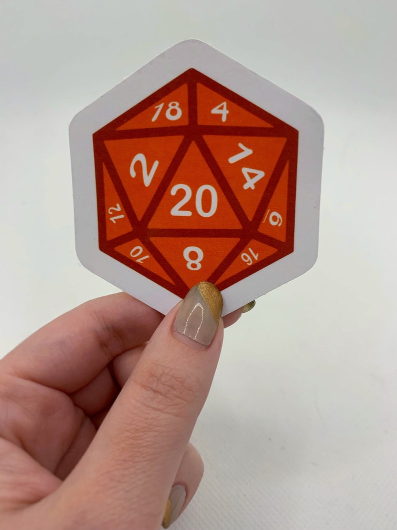 D20 Dice Sticker Dnd Dice Natural 20 Nat20 Sticker Dice Sticker