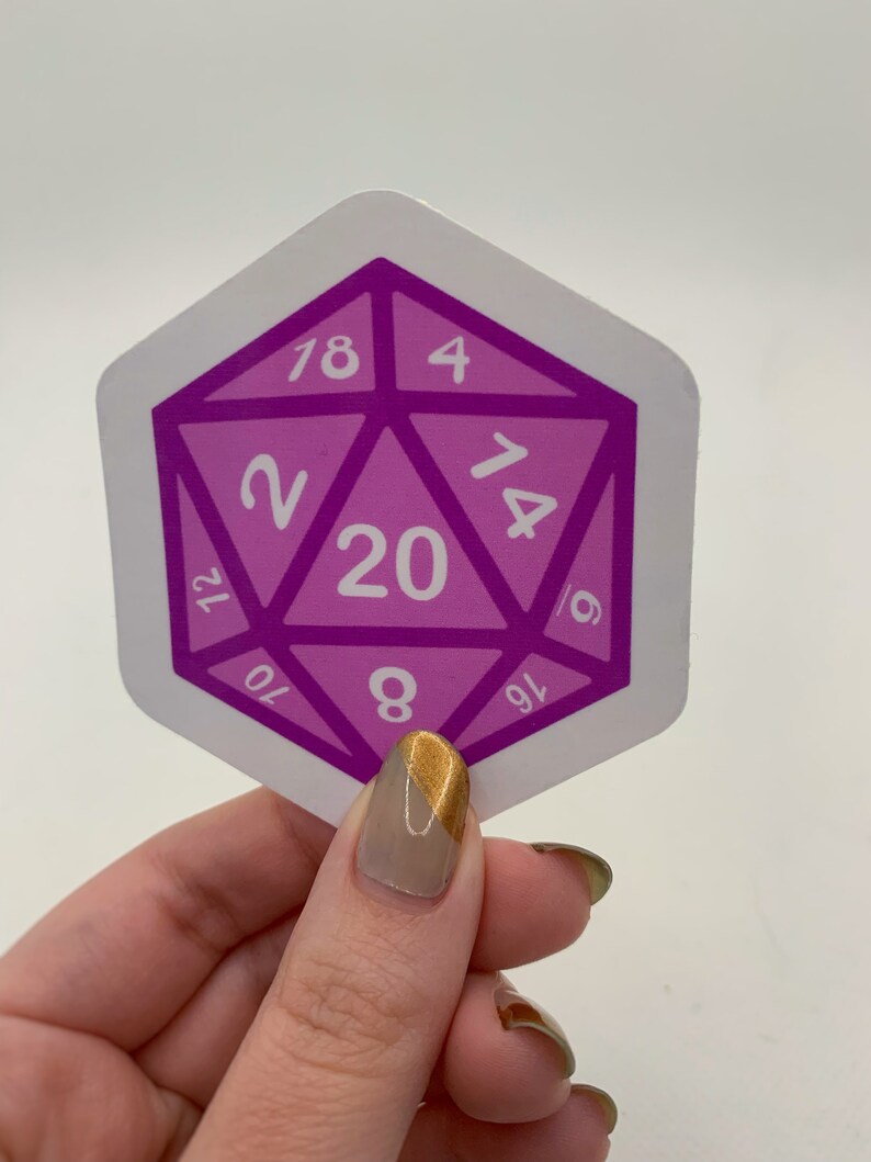 D20 Dice Sticker Dnd Dice Natural 20 Nat20 Sticker Dice Sticker