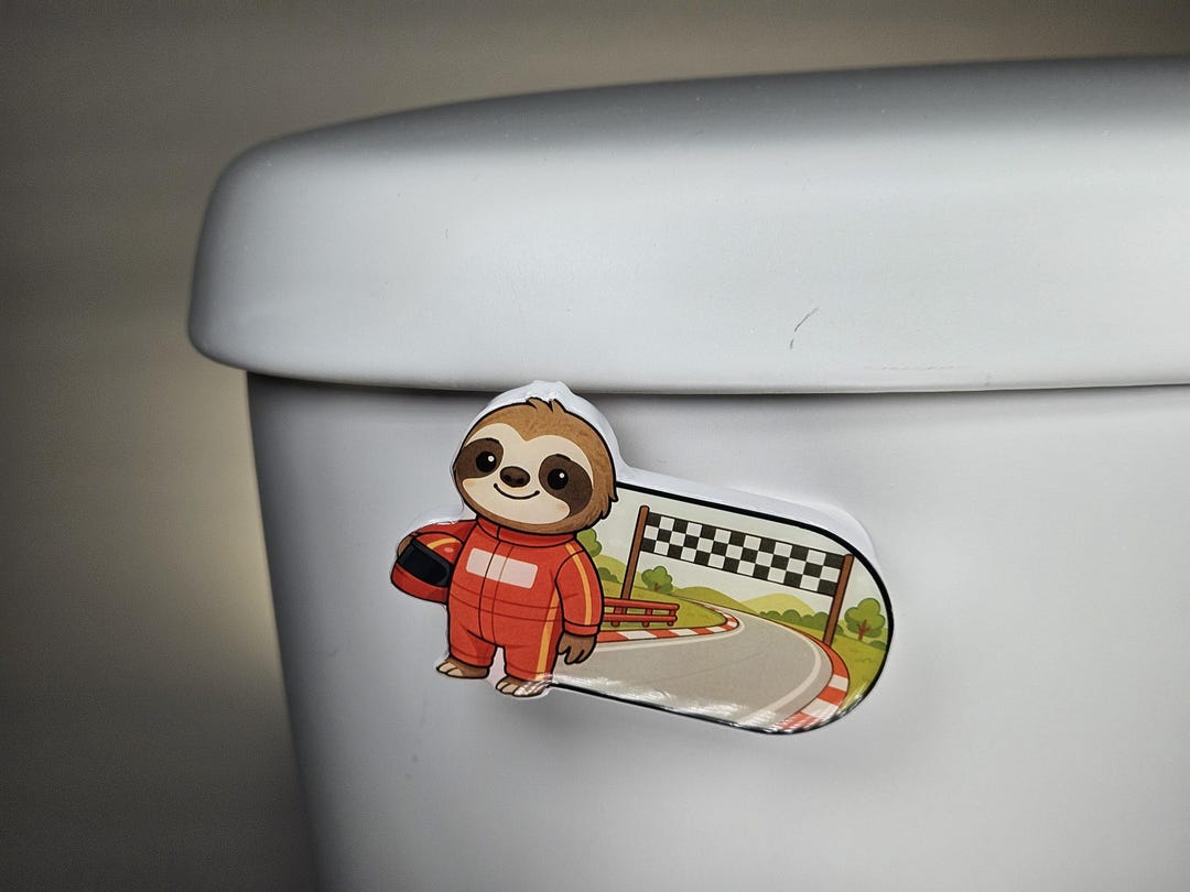 Sloth Handle Bathroom Toilet Handle - Sloth Racecar Driver - Etsy