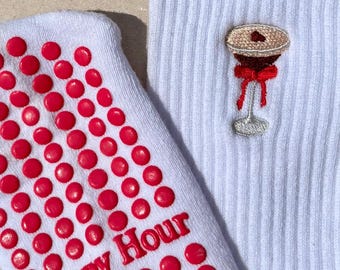 Espresso Martini Pilates Grip Socks: Non-Slip Yoga Socks