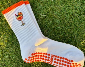Aperol Spritz Grip Socks | Pilates Reformer Socks Non Slip | Yoga Gift for Her