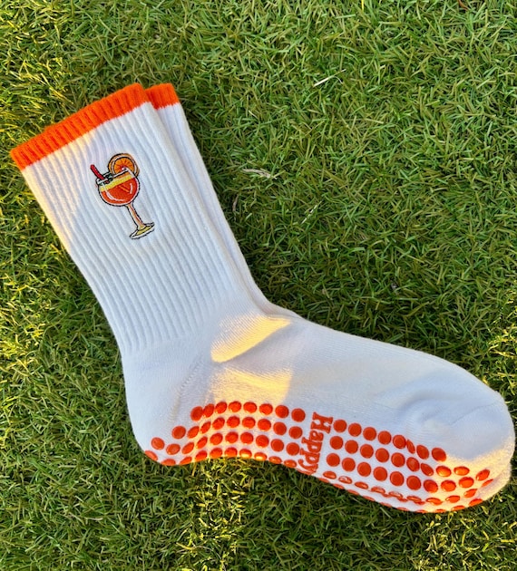Aperol Spritz Grip Socks | Pilates Reformer Socks Non Slip | Yoga Gift for Her