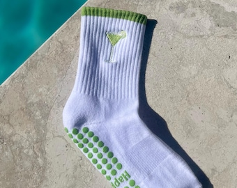 Lime Margarita Grip Socks: Pilates  Non-Slip Socks
