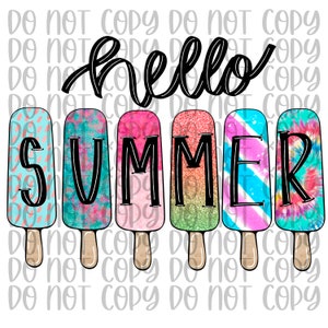 Hello Summer PNG | summertime png | Popsicle summer png | Popsicle png | Kids PNG | Sublimation png