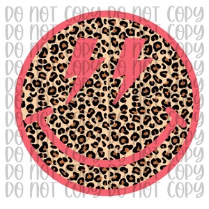 Smiley Face PNG | Leopard png | smile png | Lightning png | Leopard smily lightning eyes png | Sublimation png |