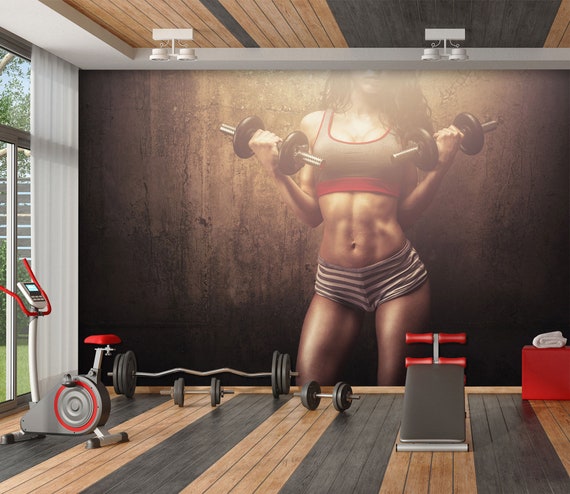 3D Sunshine Fitness Life FFA7470 Gym Removable Wallpaper Self