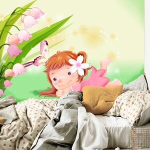 3D Cartoon Girl Dream FFA6684 Kid's Room Removable Wallpaper Self Adhesive Wallpaper Extra Large Peel & Stick Wallpaper Wallpaper Mural
