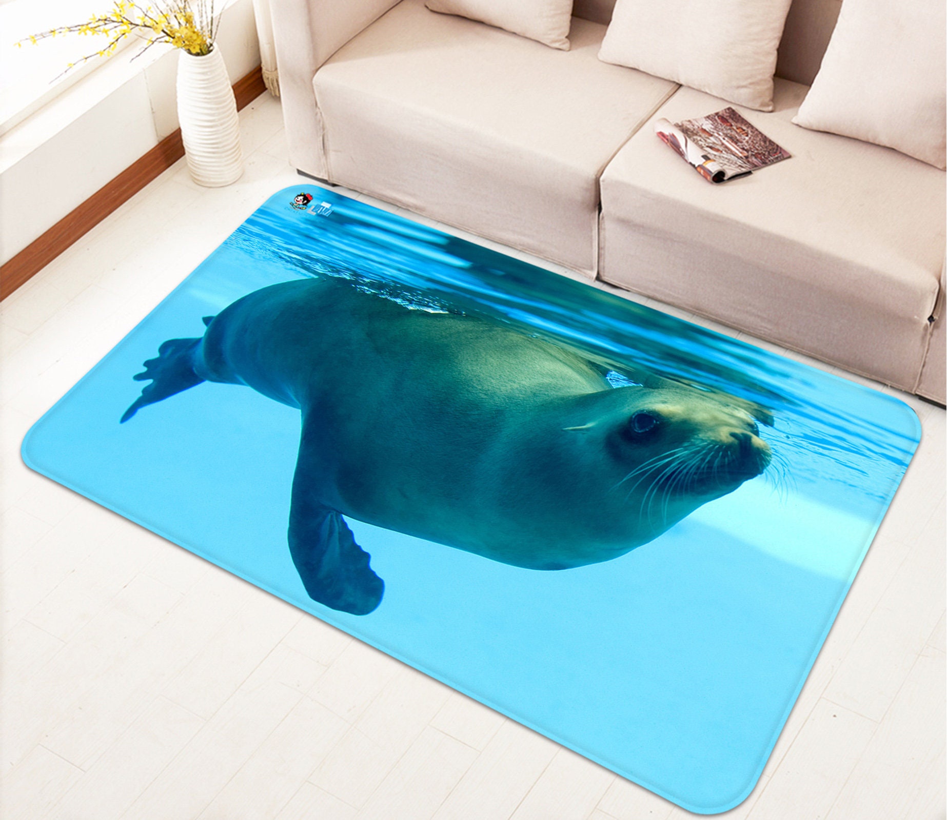 3D Cute Seal Animal FR070 Floor Non Slip Rug Room Mat Round - Etsy 3D Cute Seal Animal FR070 Floor Non Slip Rug Room Mat Round - Etsy
