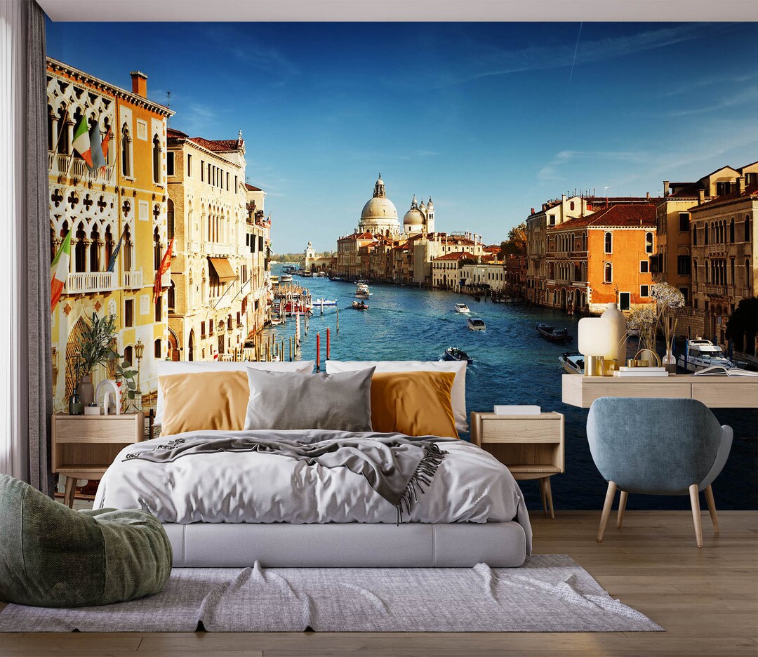 3D City Blue River FFA1503 Removable Wallpaper Self Adhesive Wallpaper ...