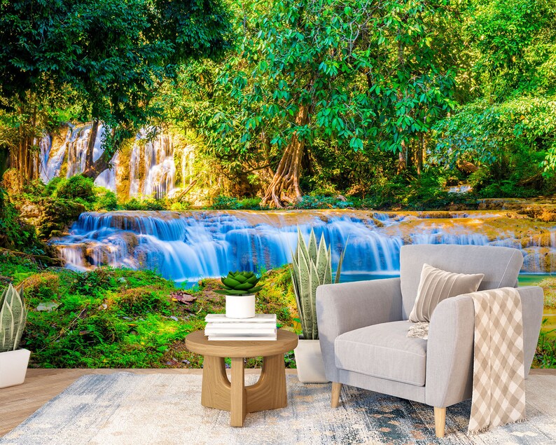 3D Sunshine Forest River FFA1512 Removable Wallpaper Self Adhesive ...