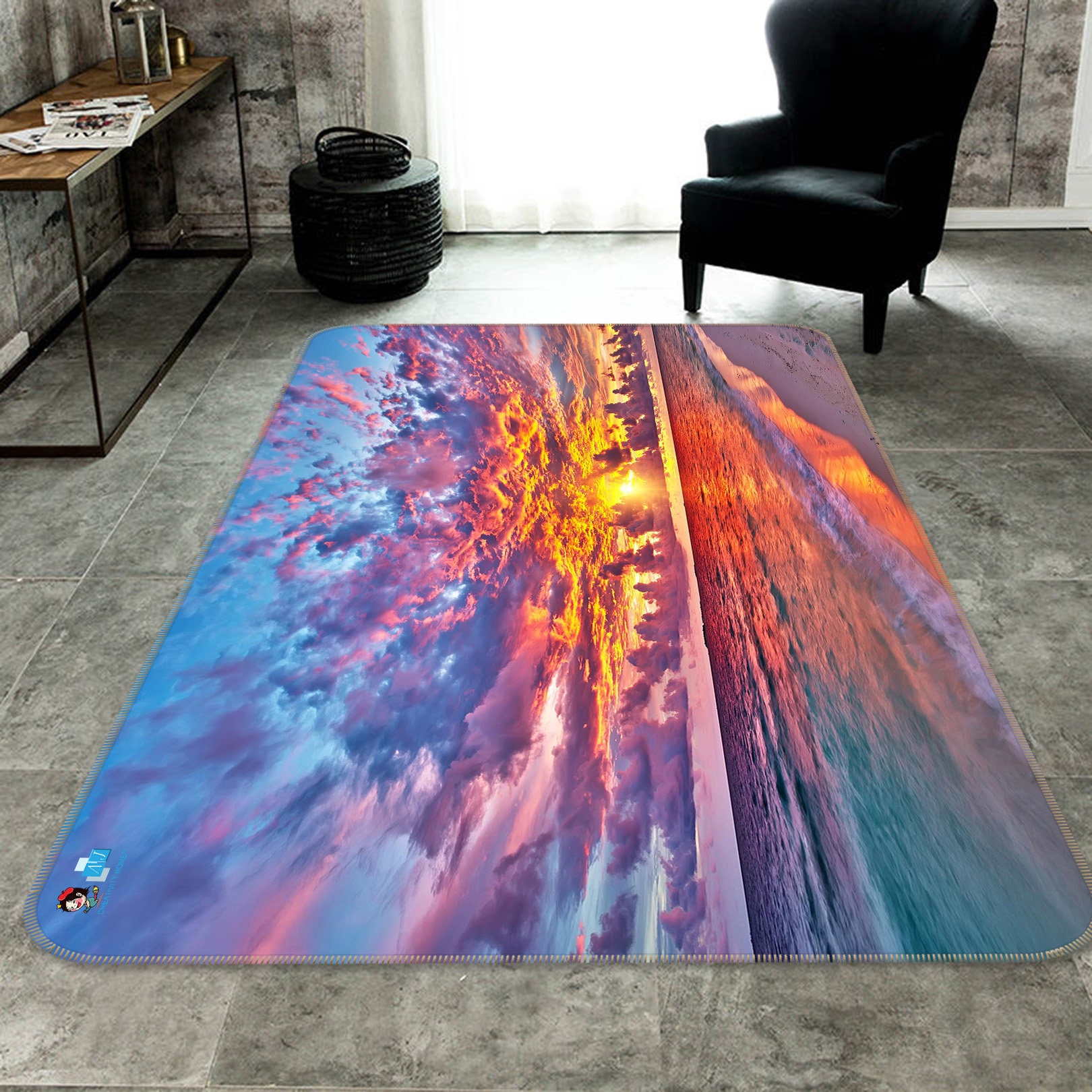 Details about   3D Sunset Glow Sea 833 Non Slip Rug Mat Room Mat Round Elegant Photo Carpet CA 