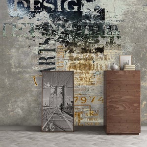 3D Graffiti Retro Glamour FFA7031 Home Office Carta da parati rimovibile Carta da parati autoadesiva Carta da parati Extra Large Peel & Stick Wallpaper Wallpaper Mural