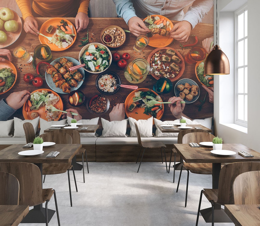 3D Hearty Food FFA2627 Restaurant Removable Wallpaper Self Adhesive ...