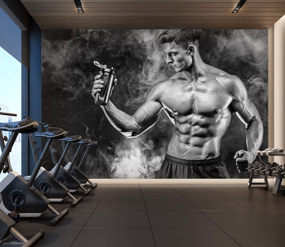 3D Muscle Power FFA7376 Gym Removable Wallpaper Self Adhesive Wallpaper Extra Large Peel Stick Wallpaper Wallpaper Mural Etsy