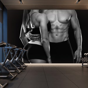 3D Fitness Partner FFA7379 Palestra Carta da parati rimovibile Carta da parati autoadesiva Carta da parati Extra Large Peel & Stick Wallpaper Wallpaper Mural