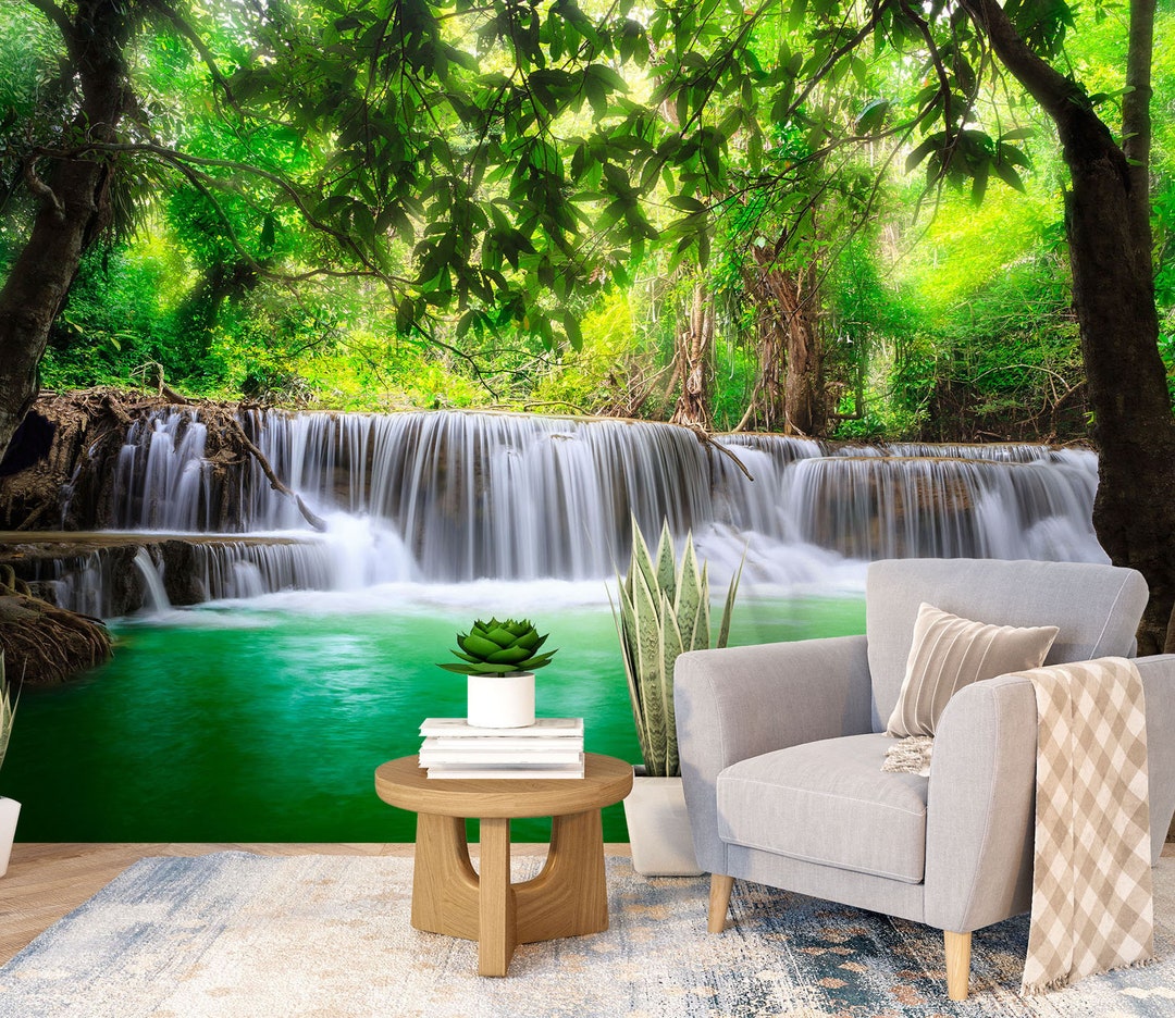 3D Sunshine Green Forest FFA1216 Removable Wallpaper Self Adhesive ...