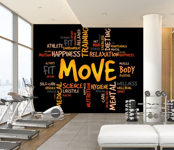 3D Sports Motivation FFA4626 Gym Removable Wallpaper Self - Etsy 3D Sports Motivation FFA4626 Gym Removable Wallpaper Self - Etsy
