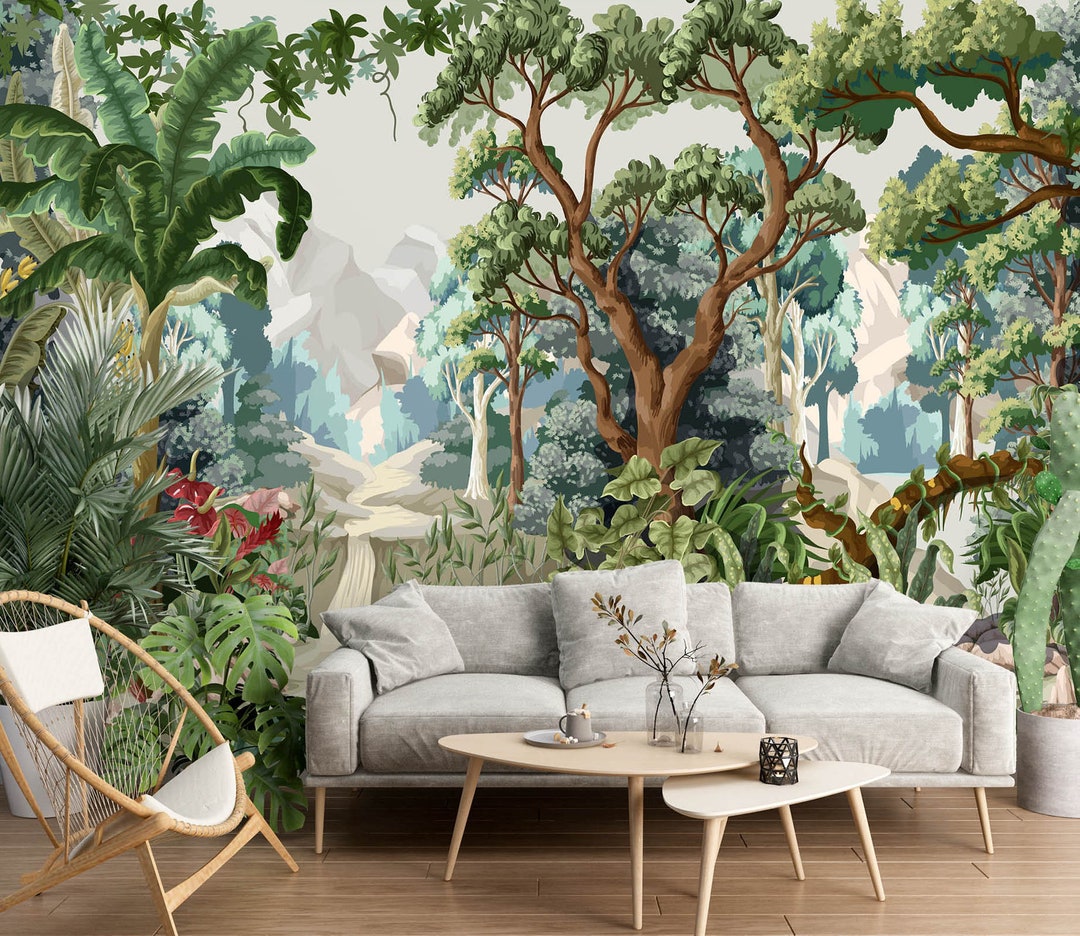 3D Forest Painting FFA2108 Removable Wallpaper Self Adhesive Wallpaper ...