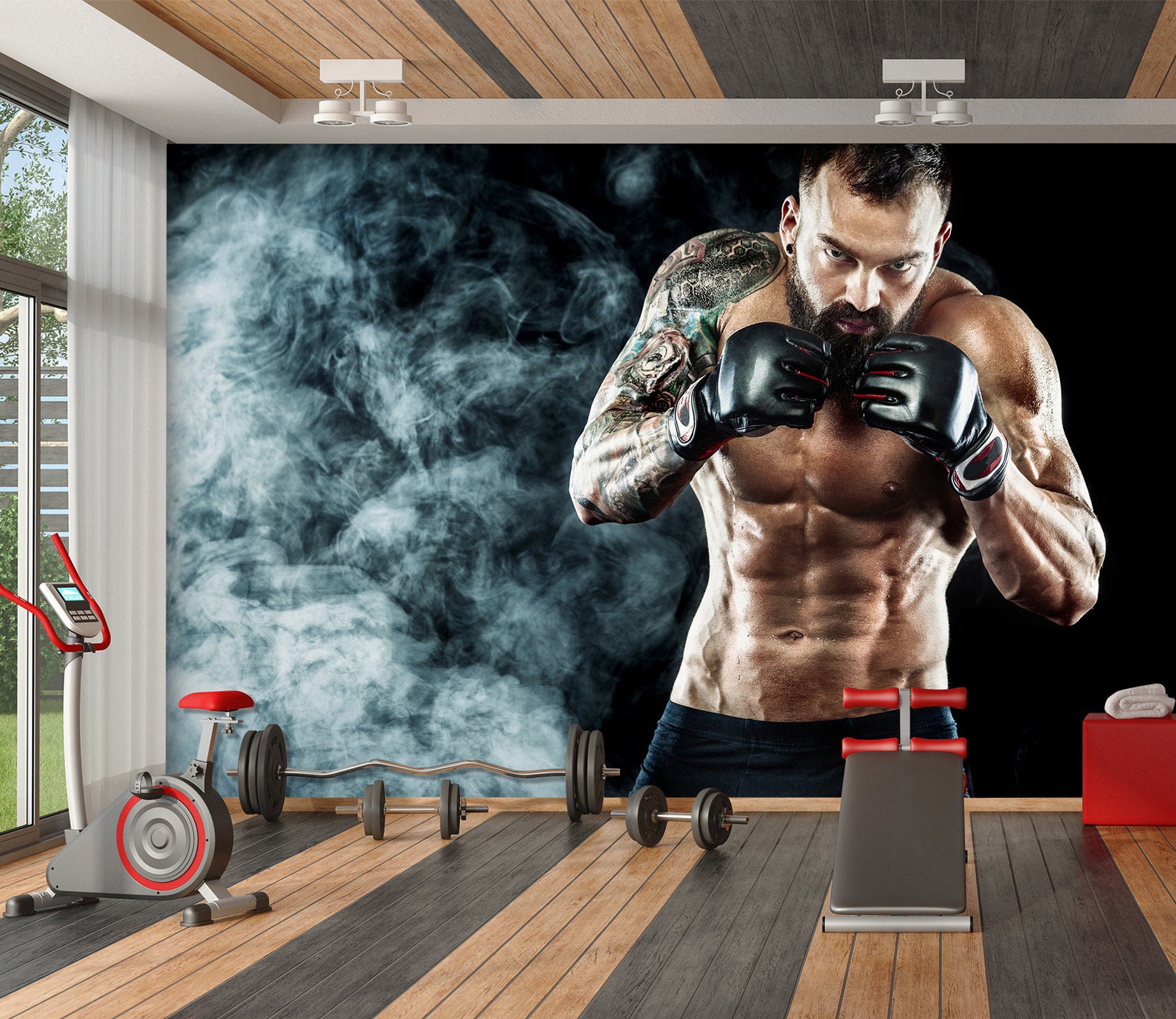 3D Advanced Boxing FFA7492 Gym abnehmbare Tapete selbstklebende Tapete extra groß Peel & Stick Tapete Tapete Wandbild