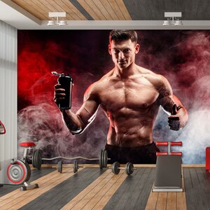 3D Uomo Corpo forte FFA7435 Palestra Carta da parati rimovibile Carta da parati autoadesiva Carta da parati Extra Large Peel & Stick Wallpaper Wallpaper Mural