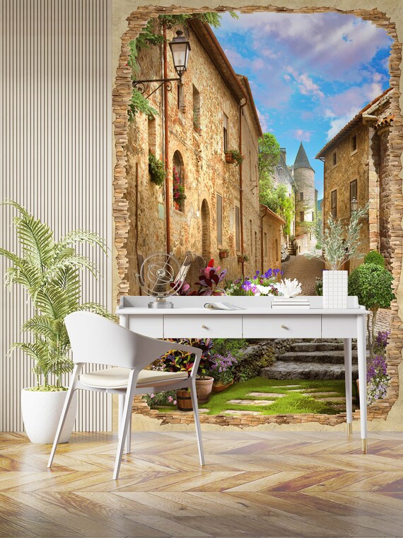 3D Old Houses FFA2117 Removable Wallpaper Self Adhesive Wallpaper