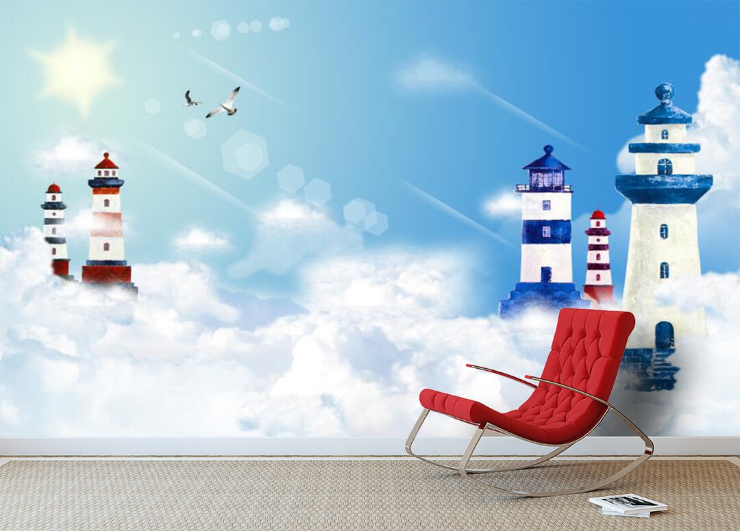 3D Sky Lighthouses FFA6389 Removable Wallpaper Self Adhesive - Etsy
