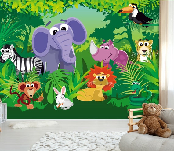 3D Curious Cartoon Animals FFA2080 Kid's Room Removable - Etsy