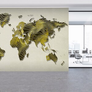 3D Grüne Weltkarte FFA3379 Home Office abnehmbare Tapete selbstklebende Tapete extra groß Peel & Stick Tapete Wandbild