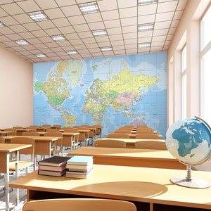 3D World Map Display FFA3552 Papel pintado extraíble Papel pintado autoadhesivo Extra grande Peel & Stick Wallpaper Wallpaper Mural