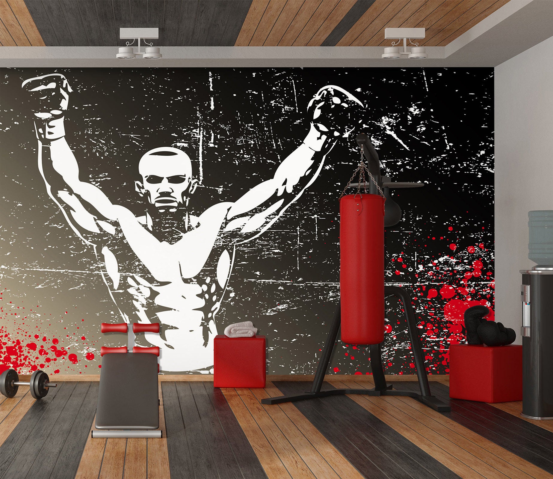 3D Boxing Champion FFA7466 Gym Removable Wallpaper Self Adhesive Wallpaper  Extra Large Peel & Stick Wallpaper Wallpaper Mural 