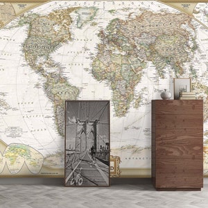 3D Weltkarte Design FFA1957 Home Office abnehmbare Tapete Selbstklebende Tapete extra groß Peel & Stick Tapete Wandbild