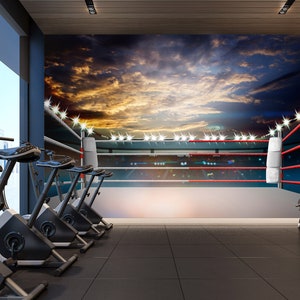 3D Boxing Ring FFA4659 Gym Removable Wallpaper Self Adhesive Wallpaper Extra Large Peel & Stick Wallpaper Wallpaper Mural