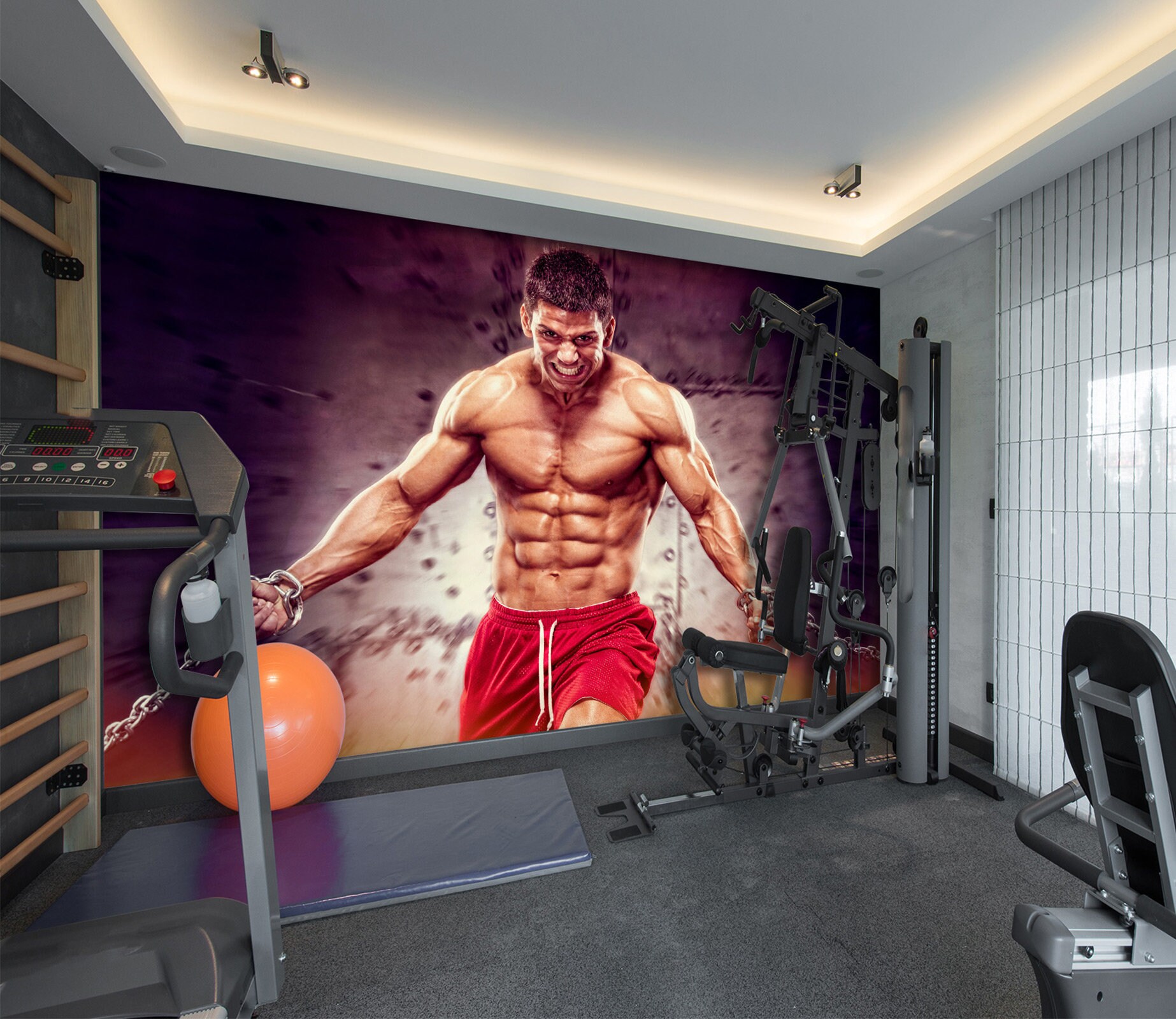 3D Strong Body Muscles FFA7481 Gym Removable Wallpaper Self Adhesive  Wallpaper Extra Large Peel & Stick Wallpaper Wallpaper Mural 