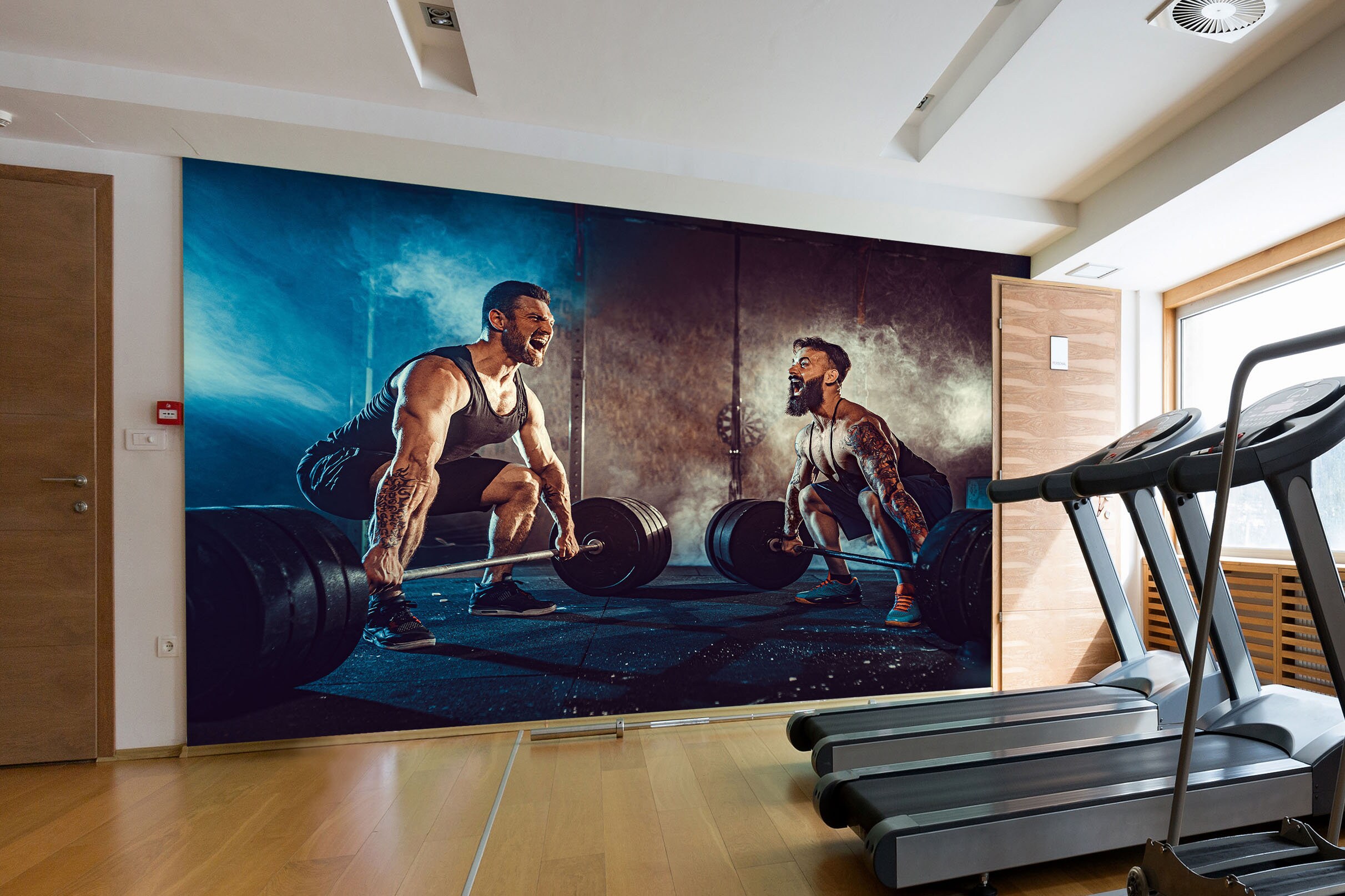 3D Strong Body Muscles FFA7481 Gym Removable Wallpaper Self Adhesive  Wallpaper Extra Large Peel & Stick Wallpaper Wallpaper Mural 
