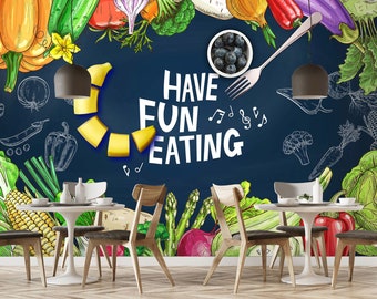 3D Food Gemüse Malerei FFA2786 Restaurant abnehmbare Tapete selbstklebende Tapete extra groß Peel & Stick Tapete Wandbild