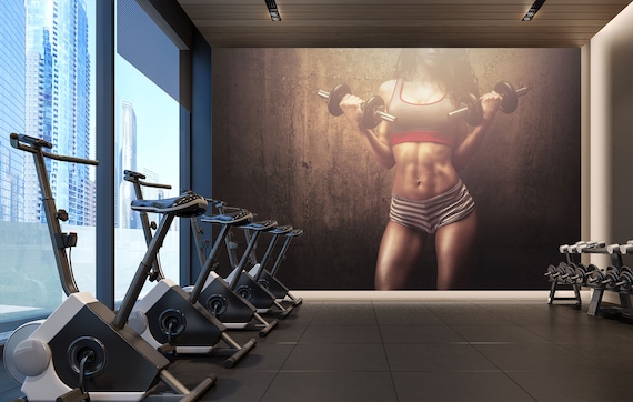 3D Sunshine Fitness Life FFA7470 Gym Removable Wallpaper Self Adhesive  Wallpaper Extra Large Peel & Stick Wallpaper Wallpaper Mural 