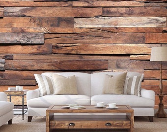 3D Old Wood Style FFA2113 Wohnzimmer abnehmbare Tapete selbstklebende Tapete extra groß Peel & Stick Tapete Wandbild