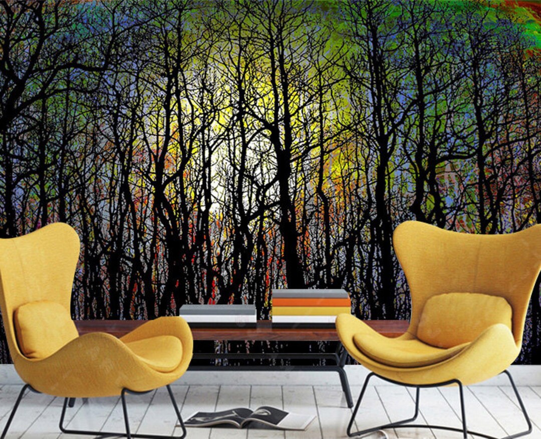 3D Cold Mysterious Forest FFA8453 Removable Wallpaper Self Adhesive ...