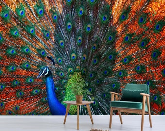 3D Elegant Noble Peacock FFA5380 Animal Removable Wallpaper - Etsy 3D Elegant Noble Peacock FFA5380 Animal Removable Wallpaper - Etsy