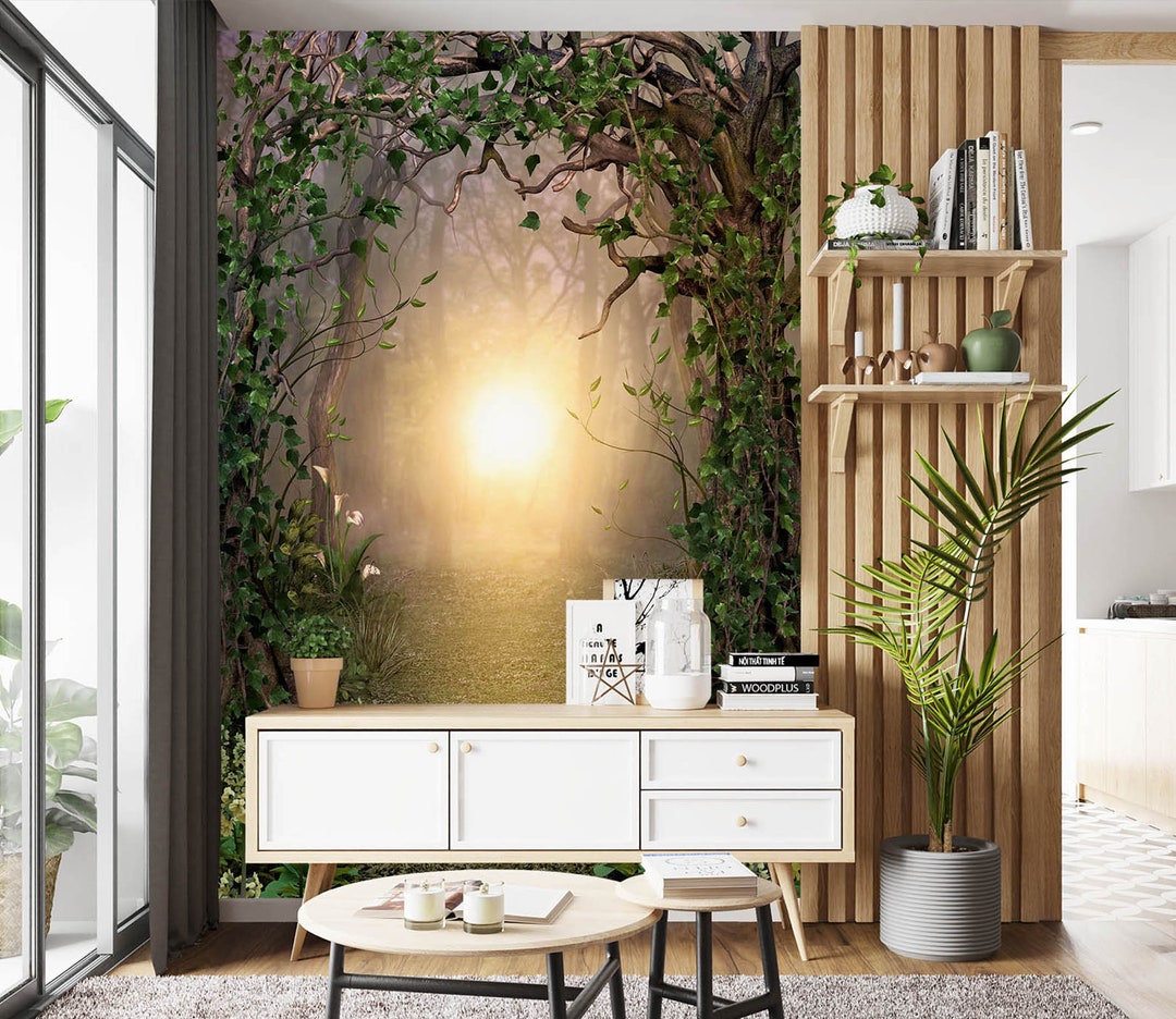 3D Forest Warm Light FFA1713 Removable Wallpaper Self Adhesive ...
