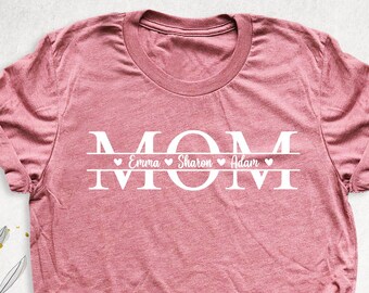 Custom Mom Shirt With Kids Names, Personalized Mom Shirt, Mothers Day Shirt, Custom Kids Names Mom Shirt, Gift For Mommy tee, Mom Life Shirt