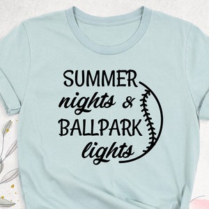 Summer Nights Ballpark Lights Shirt, Baseball Shirt, Summer Shirt, Baseball Mom Shirt, Baseball Game Day Shirt, Softball Shirt,Baseball Gift