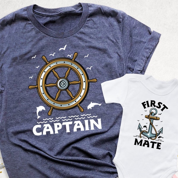 Dad and Baby Matching Shirts, Captain And First Mate Shirt, Boating Family Shirts, Mommy and Me Outfits, Father Son Shirt, Mother's Day Gift
