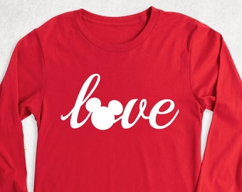 Couple Love Disney Long Sleeve, Valentines Day Disney Sweatshirt, Valentines Disneyland Trip Long Sleeve, Disney Vacation Matching Hoodie,