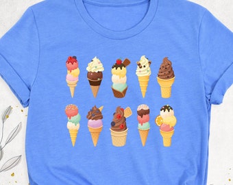 Ice Cream Shirt, Summer Shirt, Ice Cream Party Shirt, Holiday Shirt, Ice Cream Lover Shirt, Foodie Shirt, Beach Shirt, Ice Cream Cone Shirts