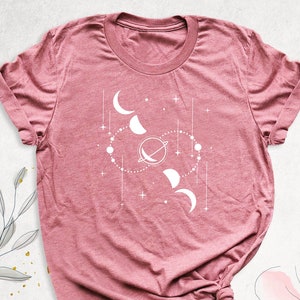 Celestial Moon Shirt, Spiritual Shirt, Moon Phase Shirt, Astrology Shirt, Graphic Moon Shirt, Moon Cycle Shirt, Crescent Shirt,Astronomy Tee
